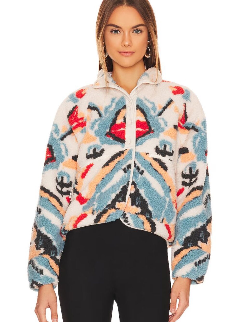 Free People Movement Rocky Ridge Printed Fleece Jacket - Size Medium • UPDATE!! - Picture 3 of 11